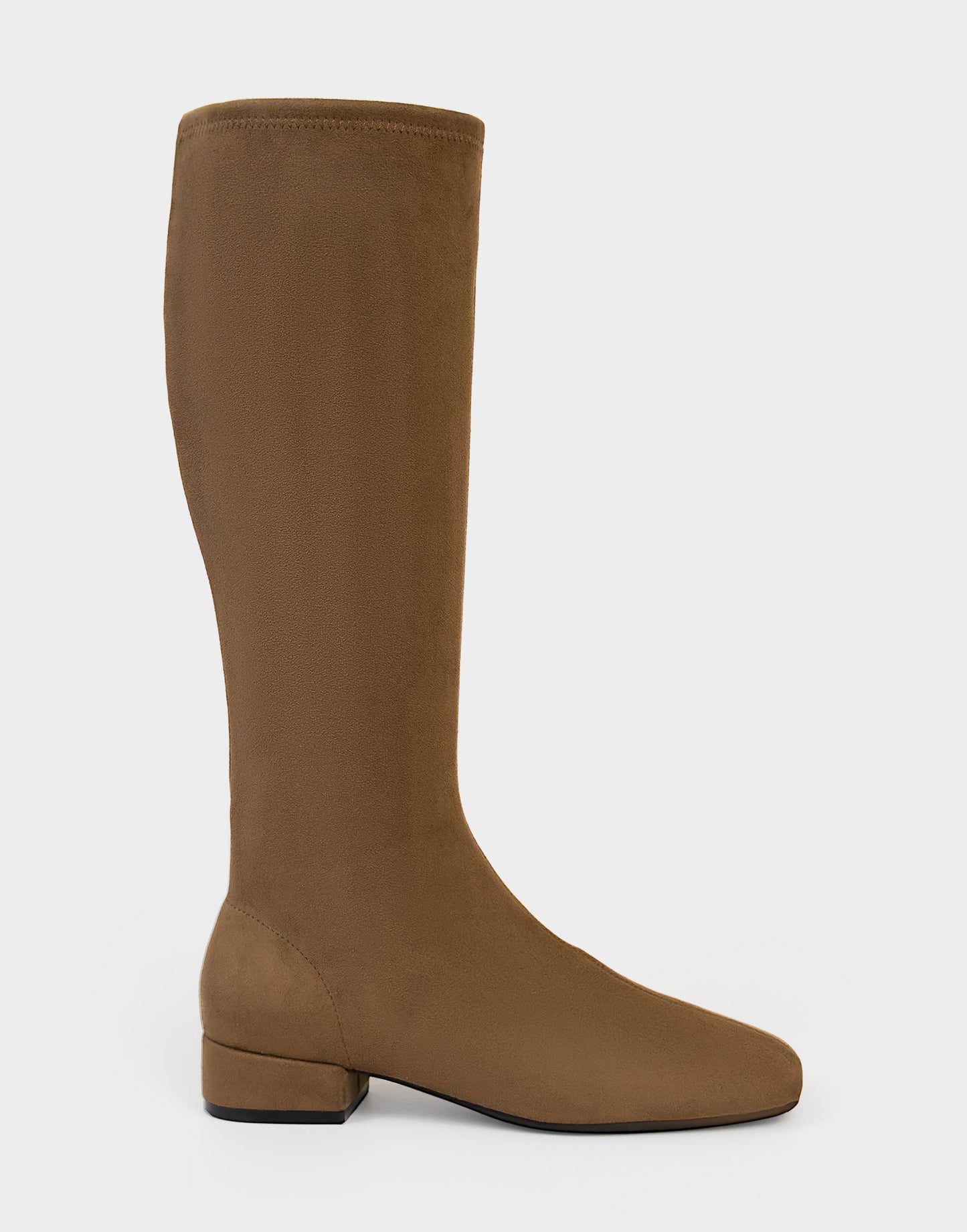 Aerosoles Comfortable Women's Low Block Heel Boot In Brown Faux Suede