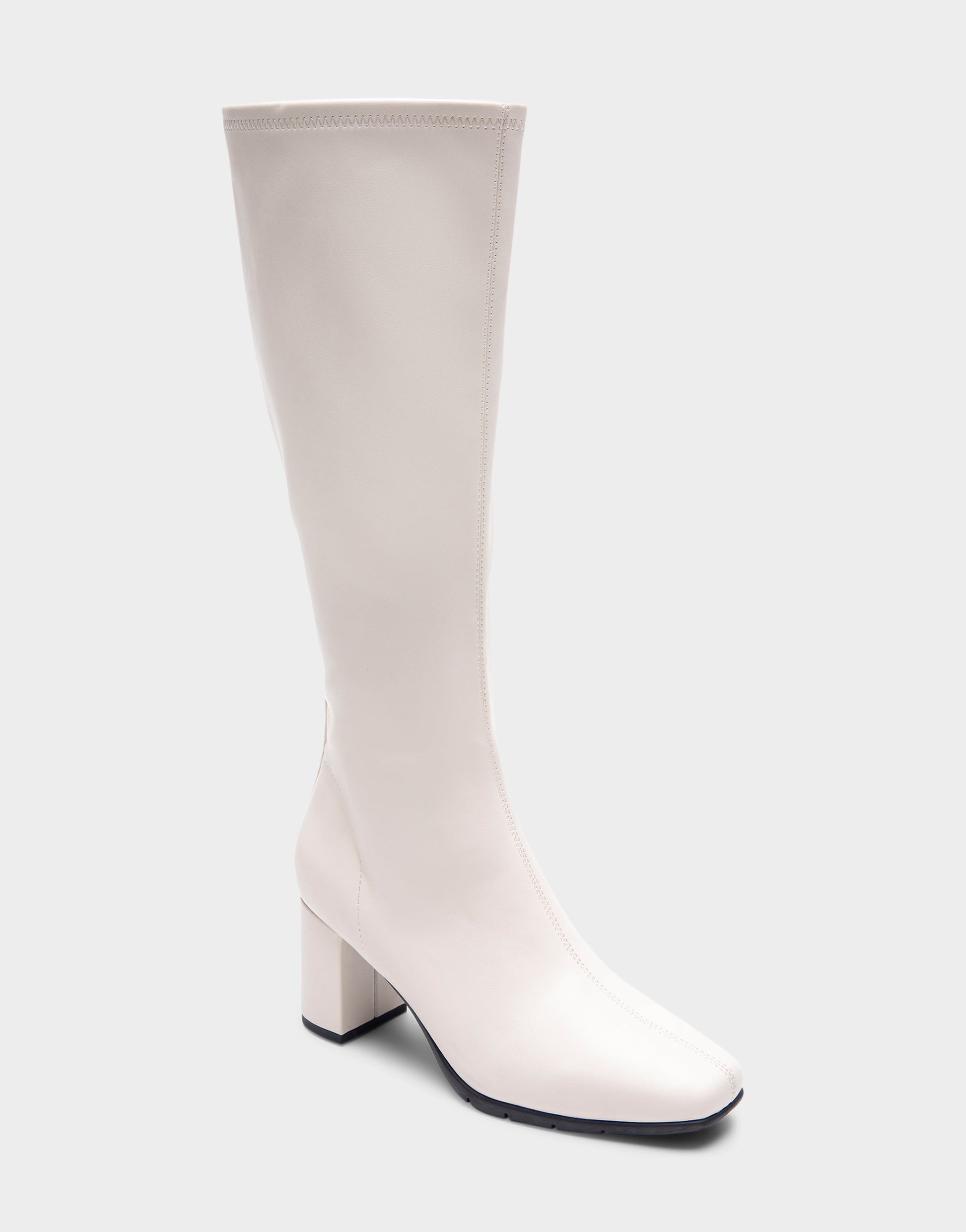 Aerosoles Comfortable Women's Tall Shaft Boot in Eggnog Stretch Faux Leather