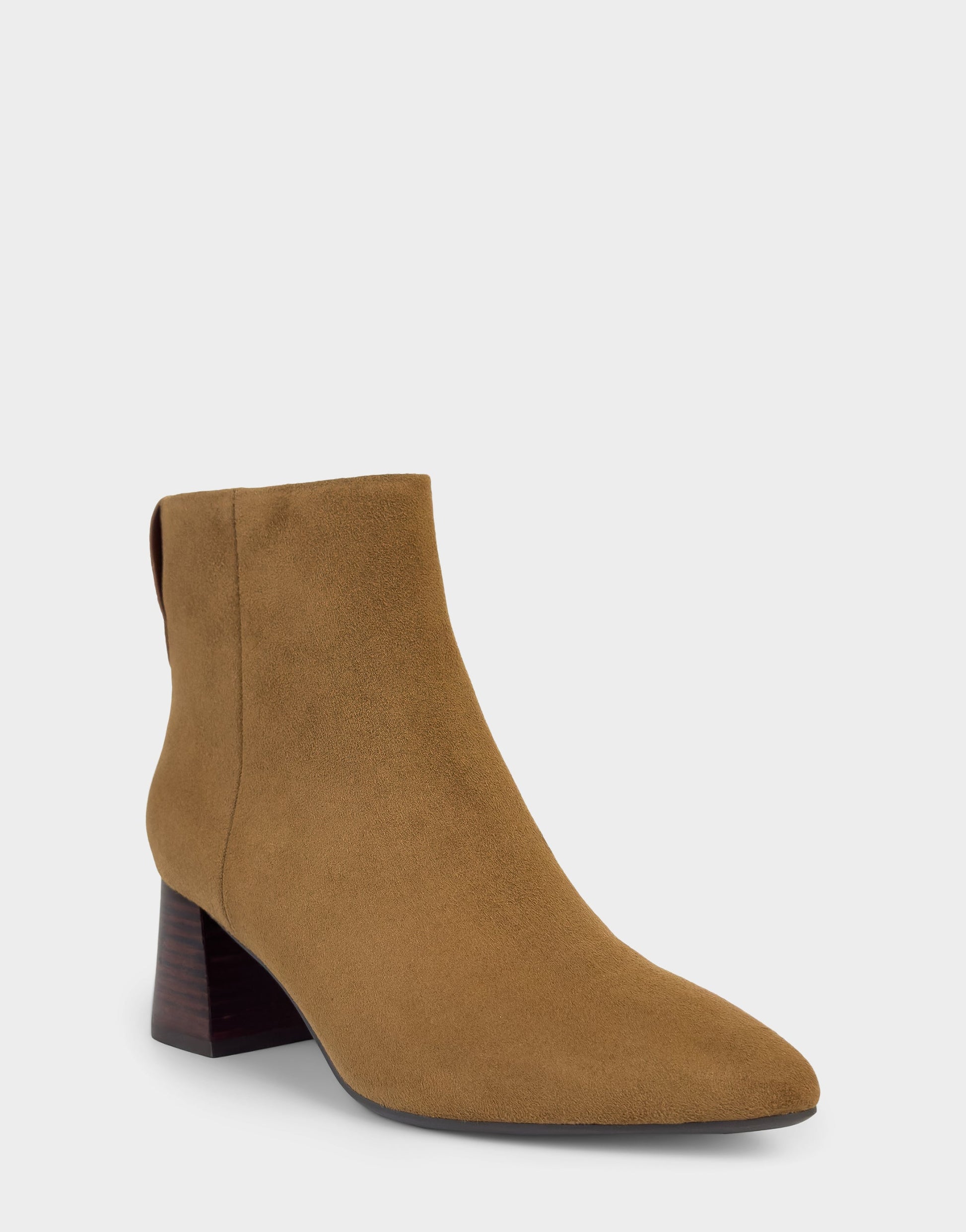 Aerosoles Comfortable Women's Mid Block Heel Bootie In Brown Faux Suede