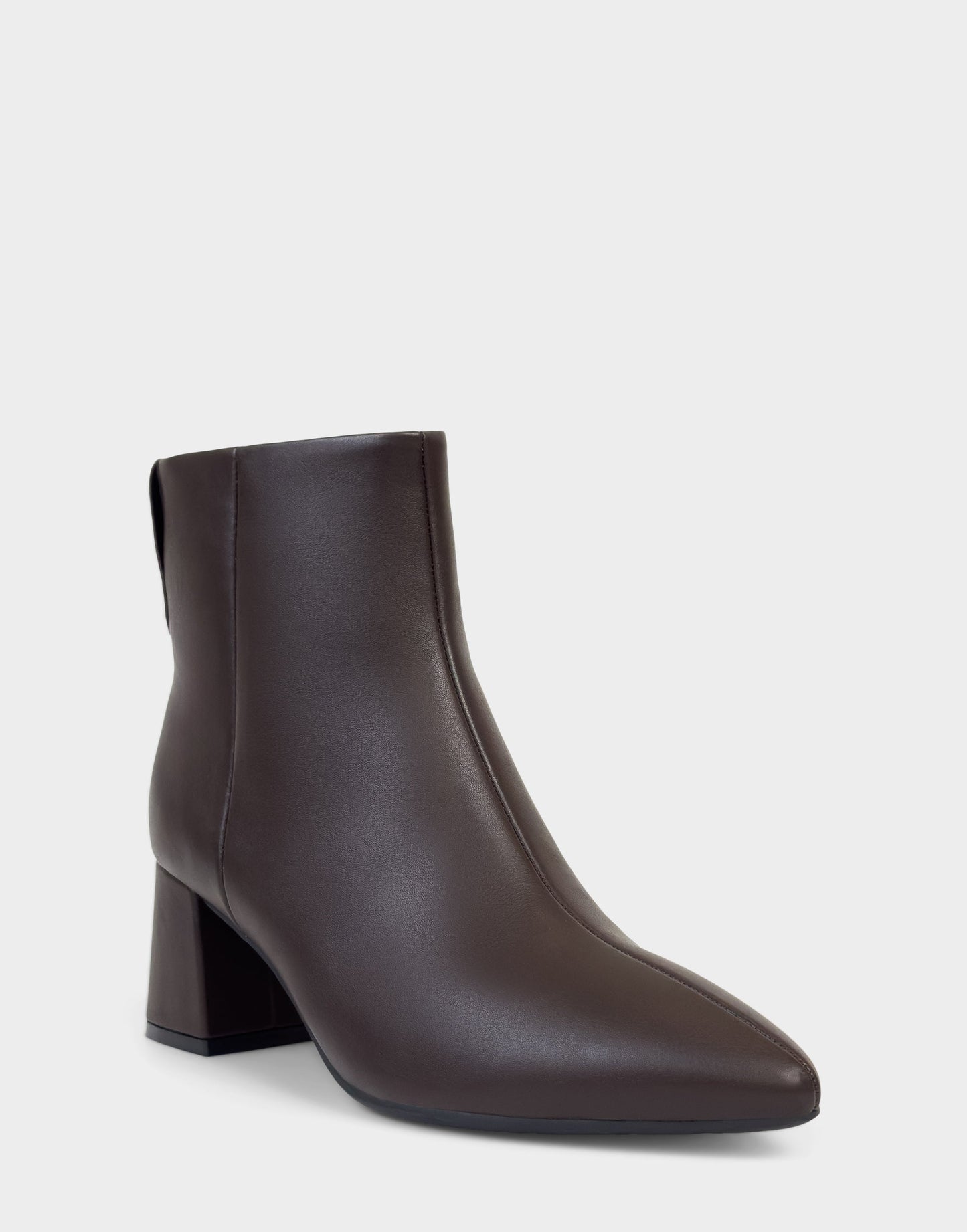 Aerosoles Comfortable Women's Mid Block Heel Bootie In Brown Faux Leather