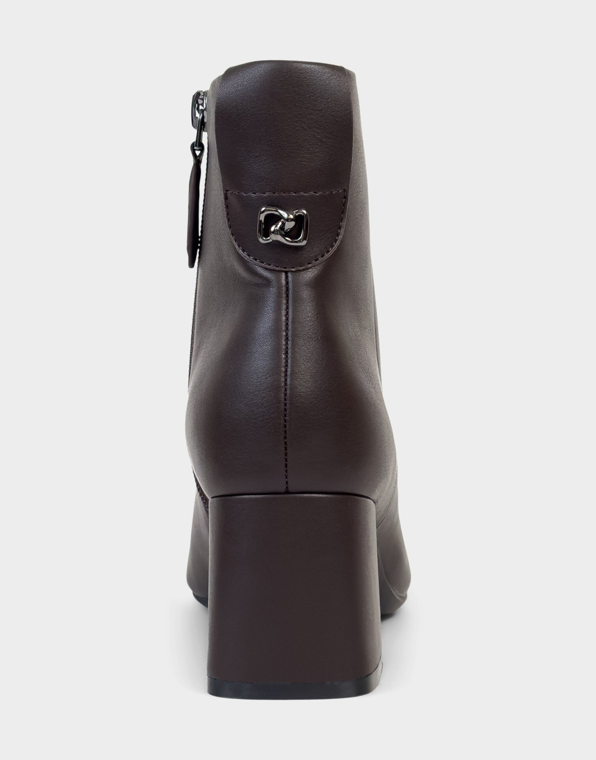 Aerosoles Comfortable Women's Mid Block Heel Bootie In Brown Faux Leather