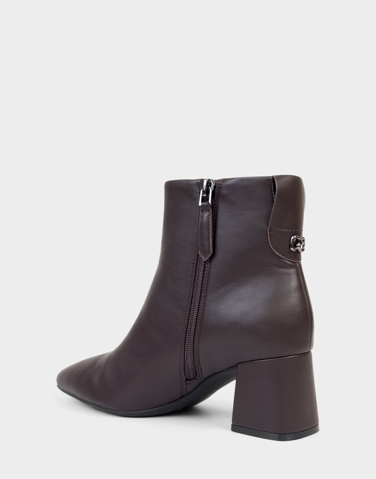Aerosoles Comfortable Women's Mid Block Heel Bootie In Brown Faux Leather
