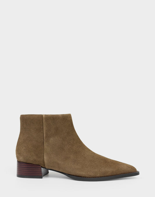 Aerosoles Comfortable Women's Mid Block Heel Bootie In Brown Suede