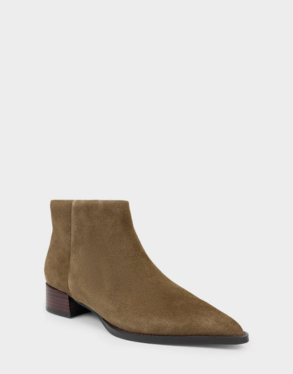 Aerosoles Comfortable Women's Mid Block Heel Bootie In Brown Suede