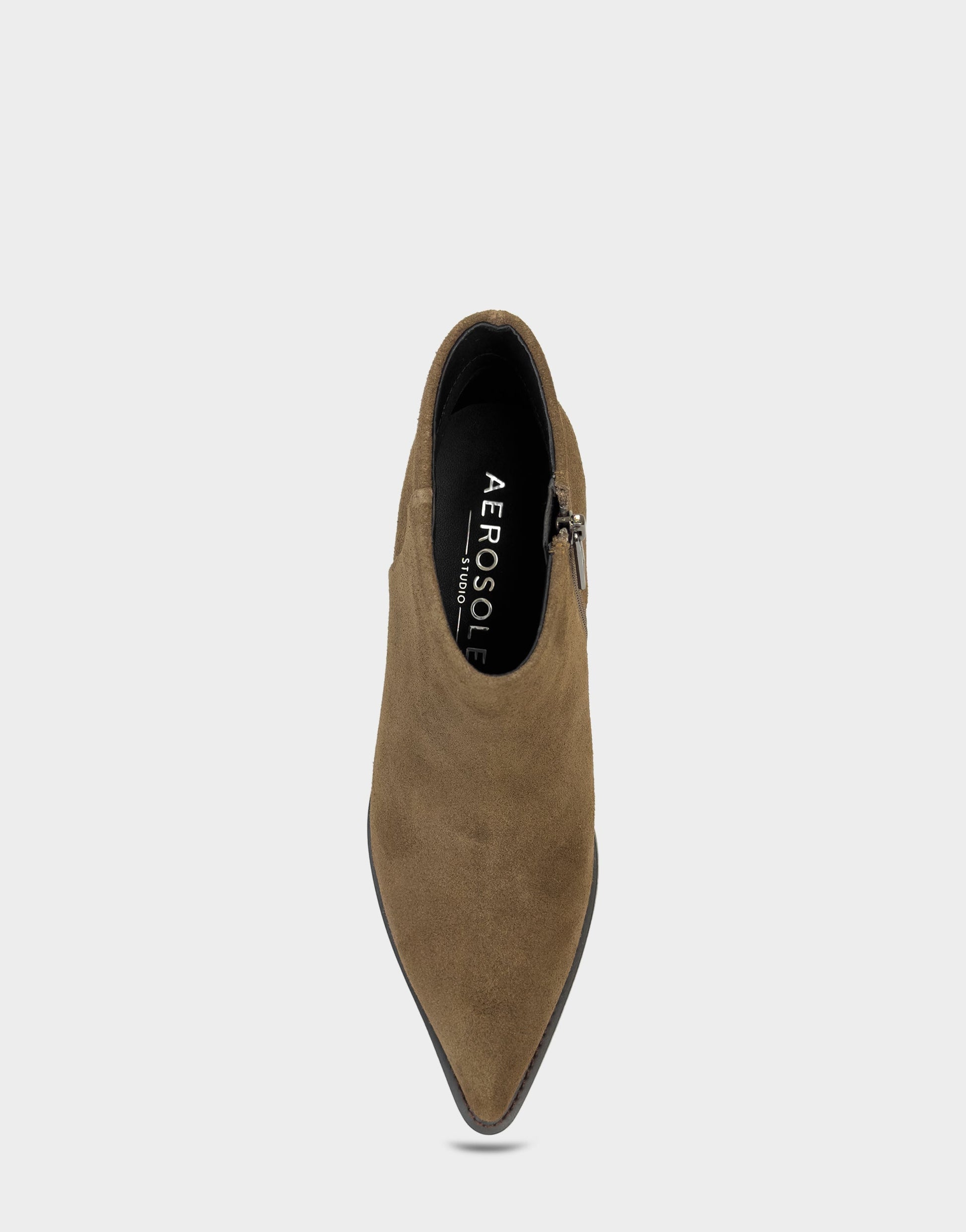 Aerosoles Comfortable Women's Mid Block Heel Bootie In Brown Suede