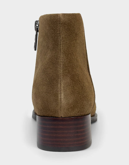 Aerosoles Comfortable Women's Mid Block Heel Bootie In Brown Suede
