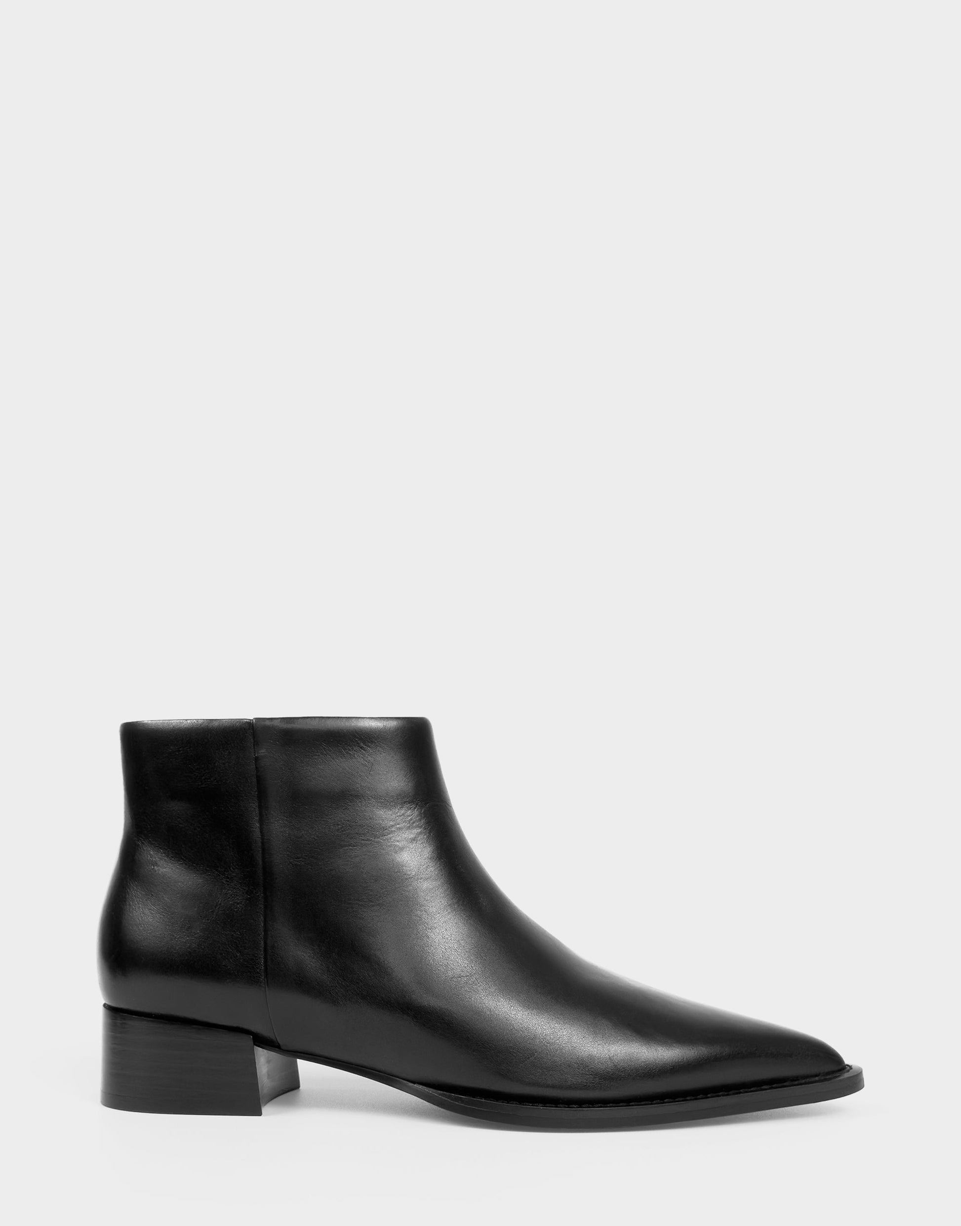 Aerosoles Comfortable Women's Mid Block Heel Bootie In Black Leather