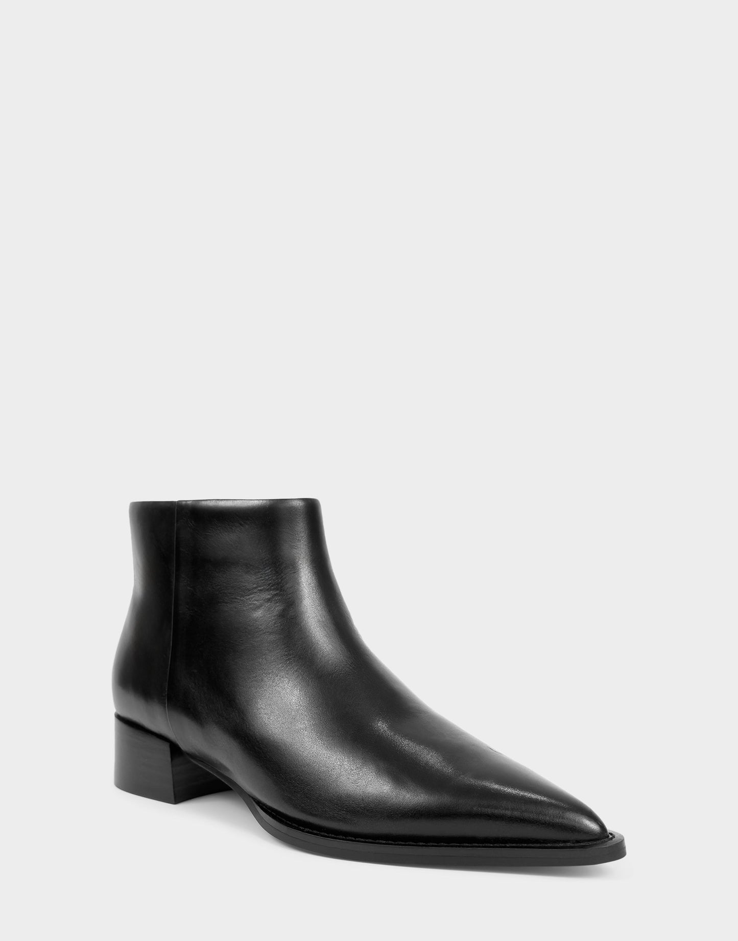 Aerosoles Comfortable Women's Mid Block Heel Bootie In Black Leather