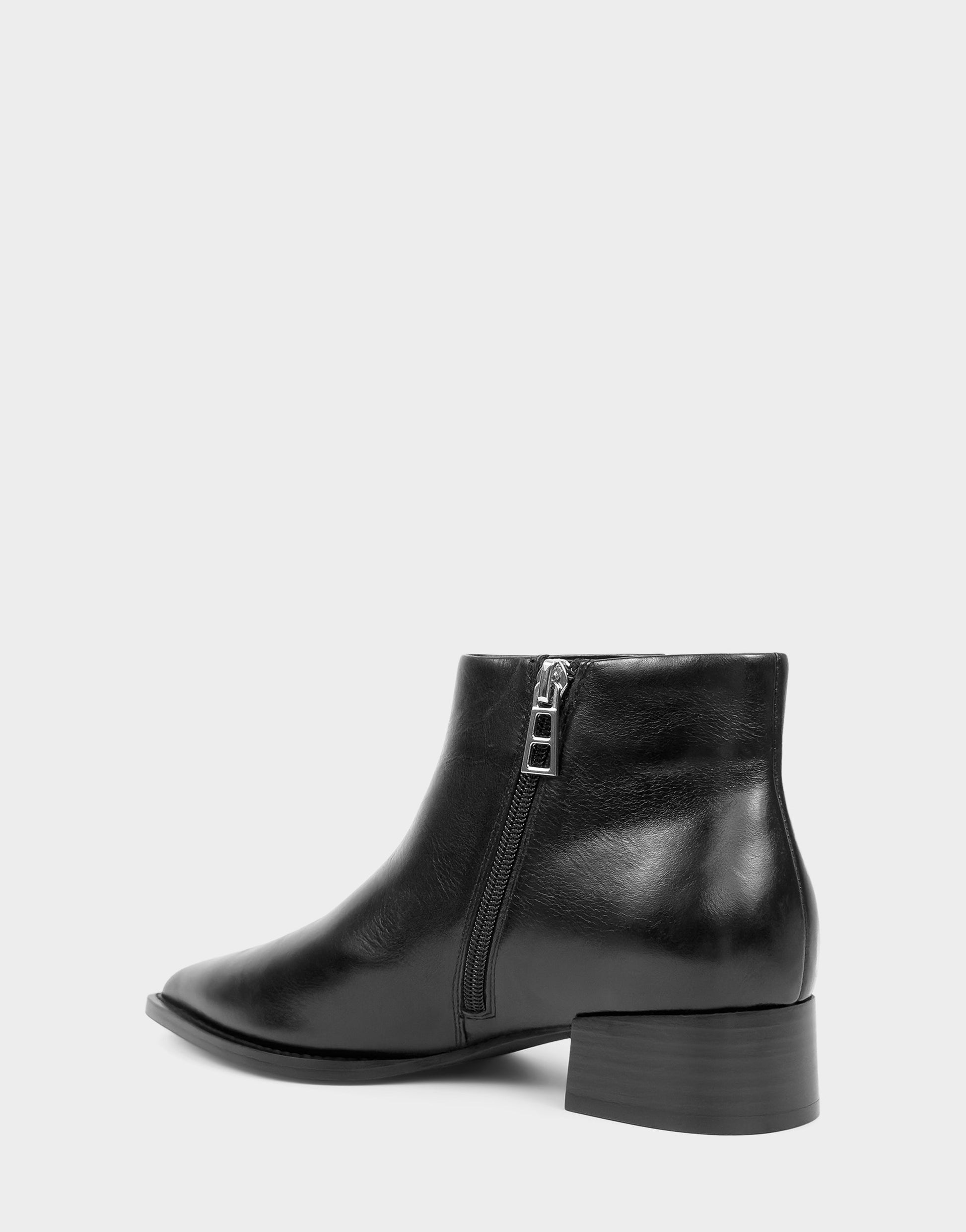 Aerosoles Comfortable Women's Mid Block Heel Bootie In Black Leather