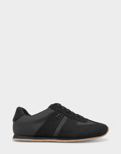 Aerosoles Comfortable Women's Lace Up Sneaker In Black Faux Suede