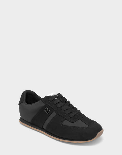 Aerosoles Comfortable Women's Lace Up Sneaker In Black Faux Suede