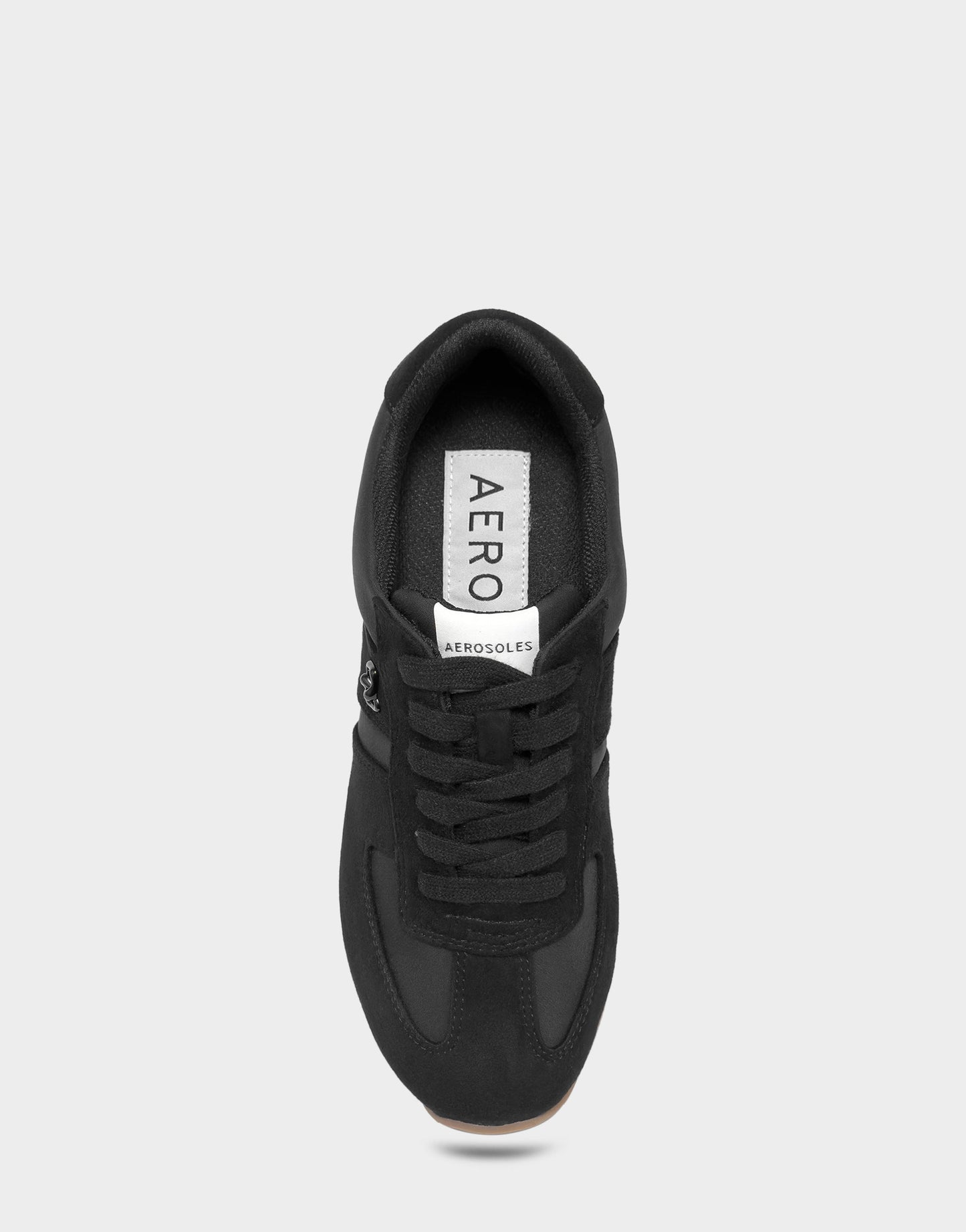 Aerosoles Comfortable Women's Lace Up Sneaker In Black Faux Suede