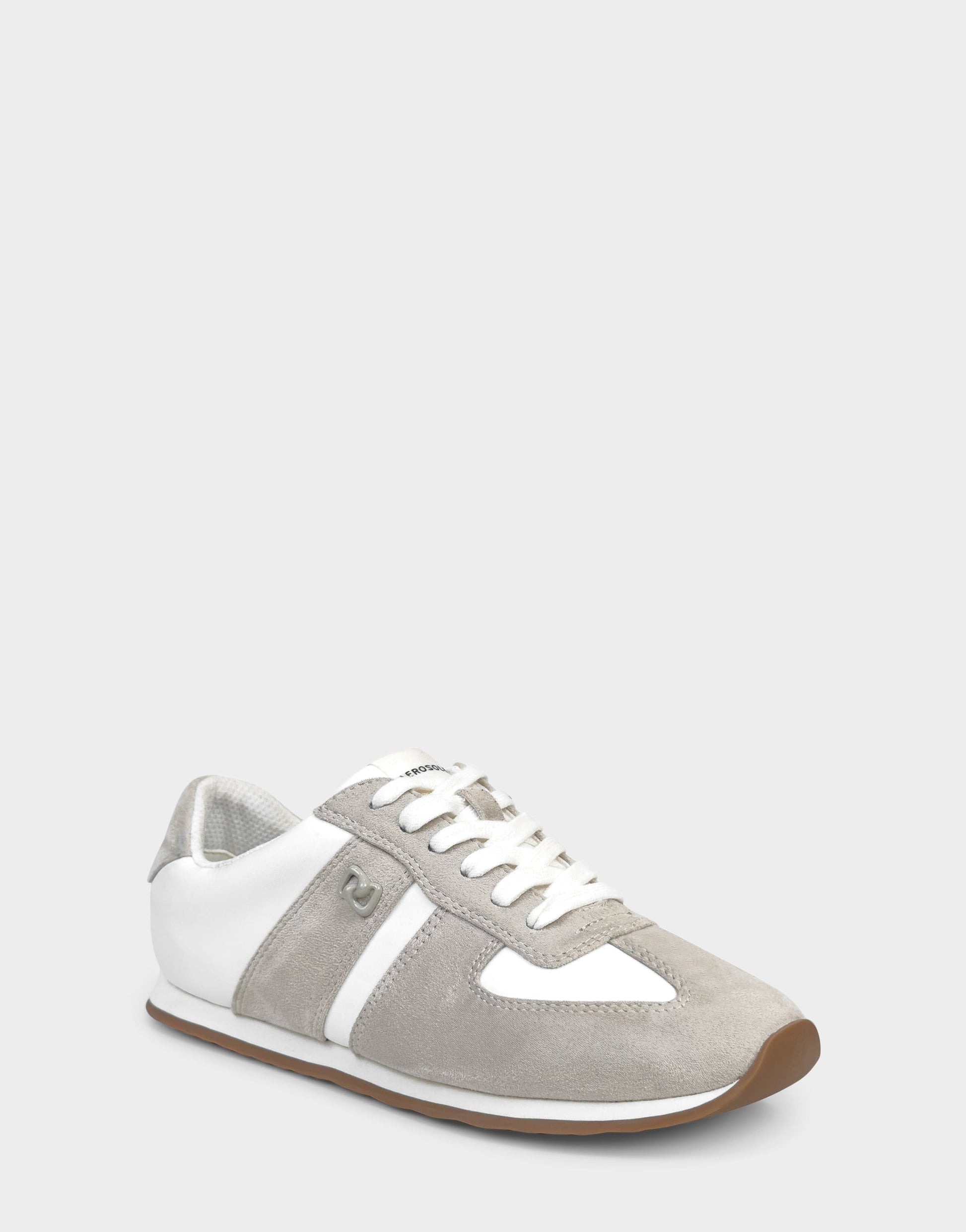 Aerosoles Comfortable Women's Lace Up Sneaker In White Faux Suede