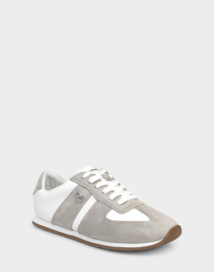 Aerosoles Comfortable Women's Lace Up Sneaker In White Faux Suede