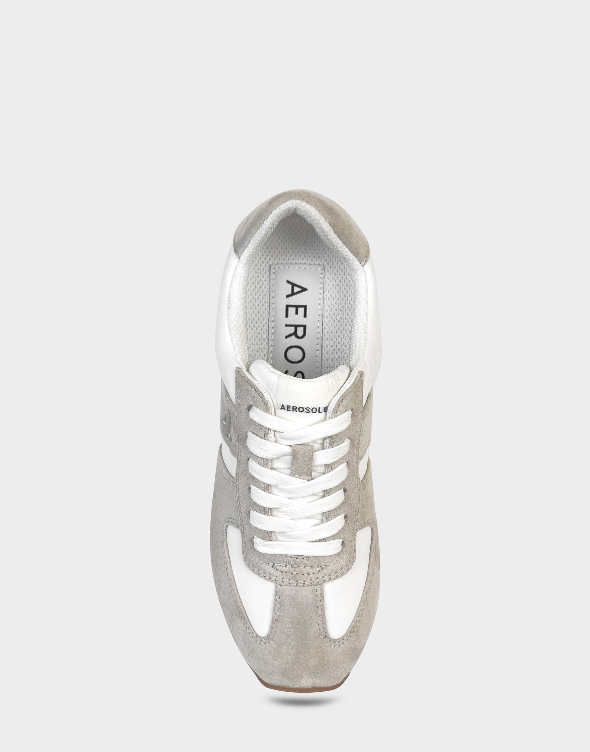 Aerosoles Comfortable Women's Lace Up Sneaker In White Faux Suede