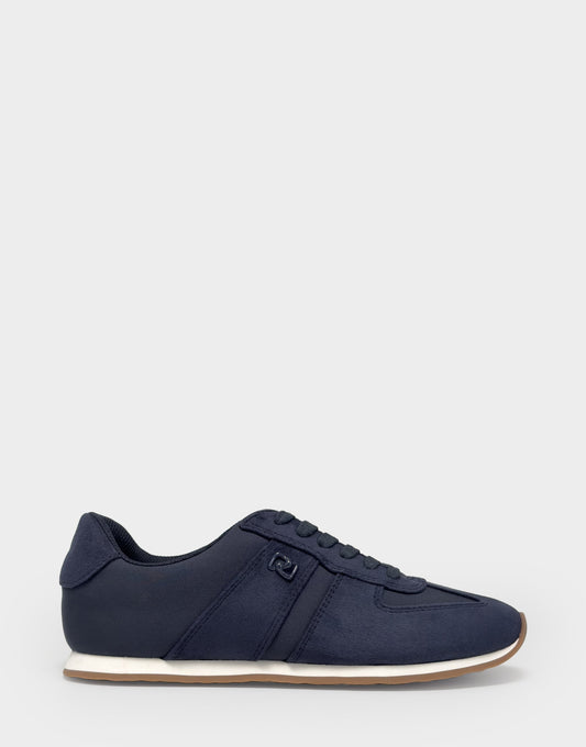 Aerosoles Comfortable Women's Lace Up Sneaker In Navy Faux Suede
