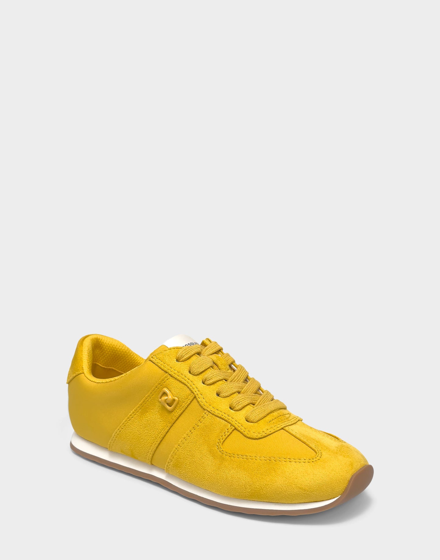 Aerosoles Comfortable Women's Lace Up Sneaker In Yellow Faux Suede