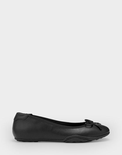 Aerosoles Comfortable Women's Sneakerina Flat In Black Faux Leather