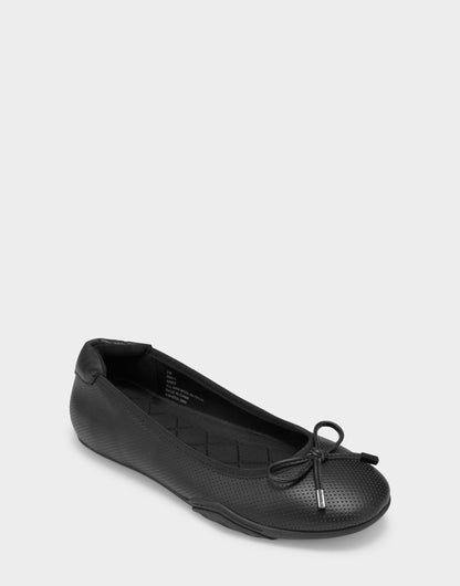 Aerosoles Comfortable Women's Sneakerina Flat In Black Faux Leather