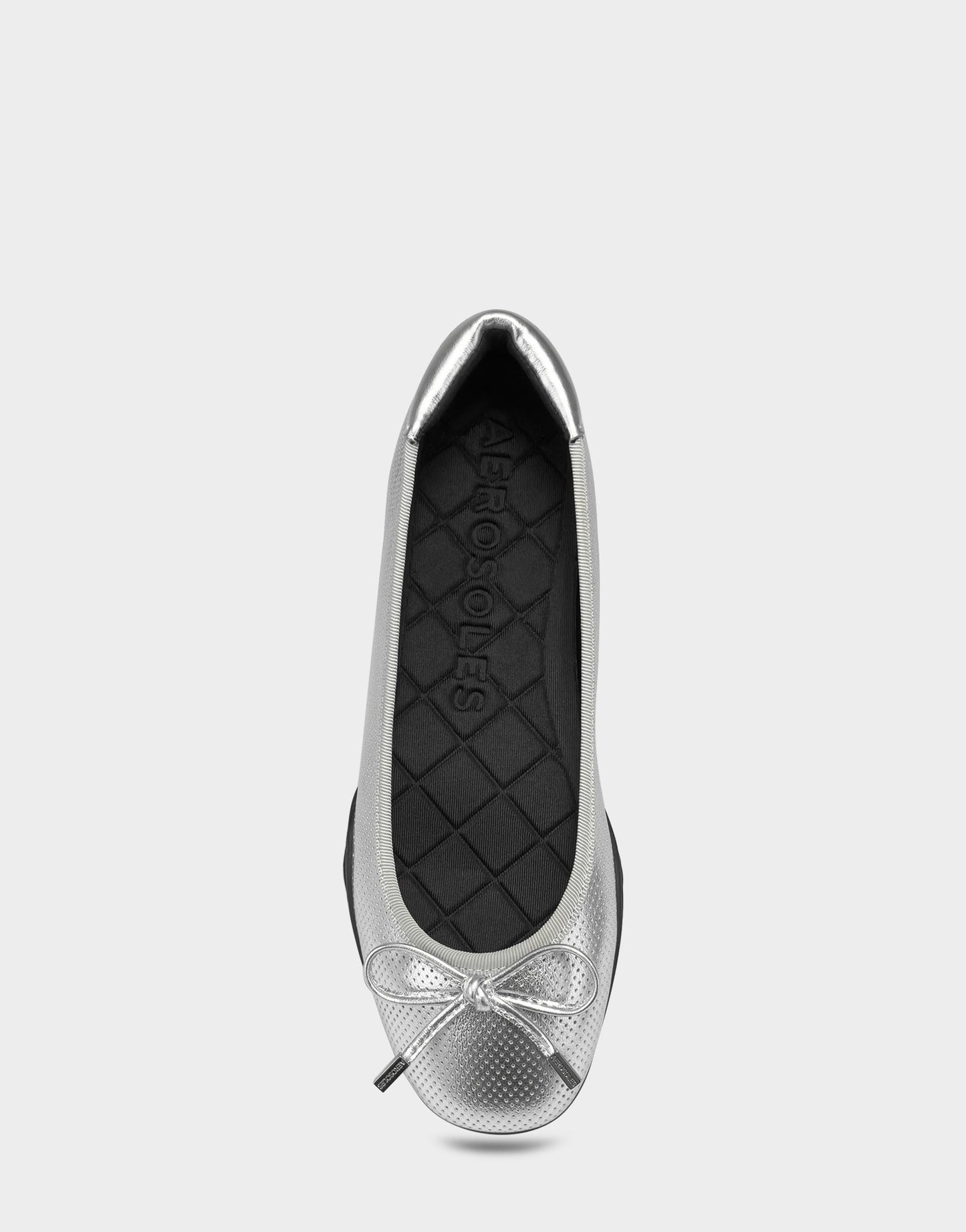 Aerosoles Comfortable Women's Sneakerina Flat In Silver Faux Leather