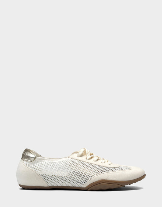 Aerosoles Comfortable Women's Sneaker in Cream Mesh/faux Suede