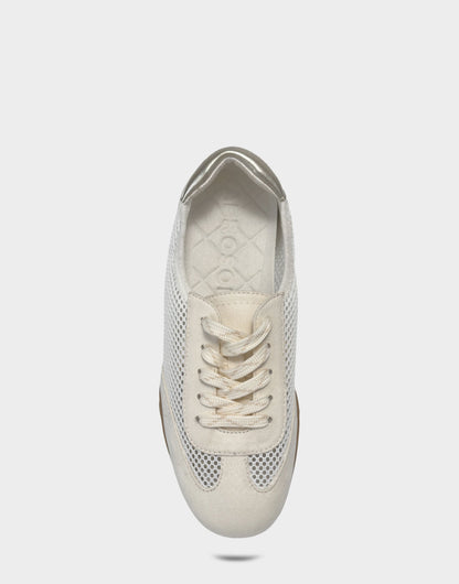 Aerosoles Comfortable Women's Sneaker in Cream Mesh/faux Suede