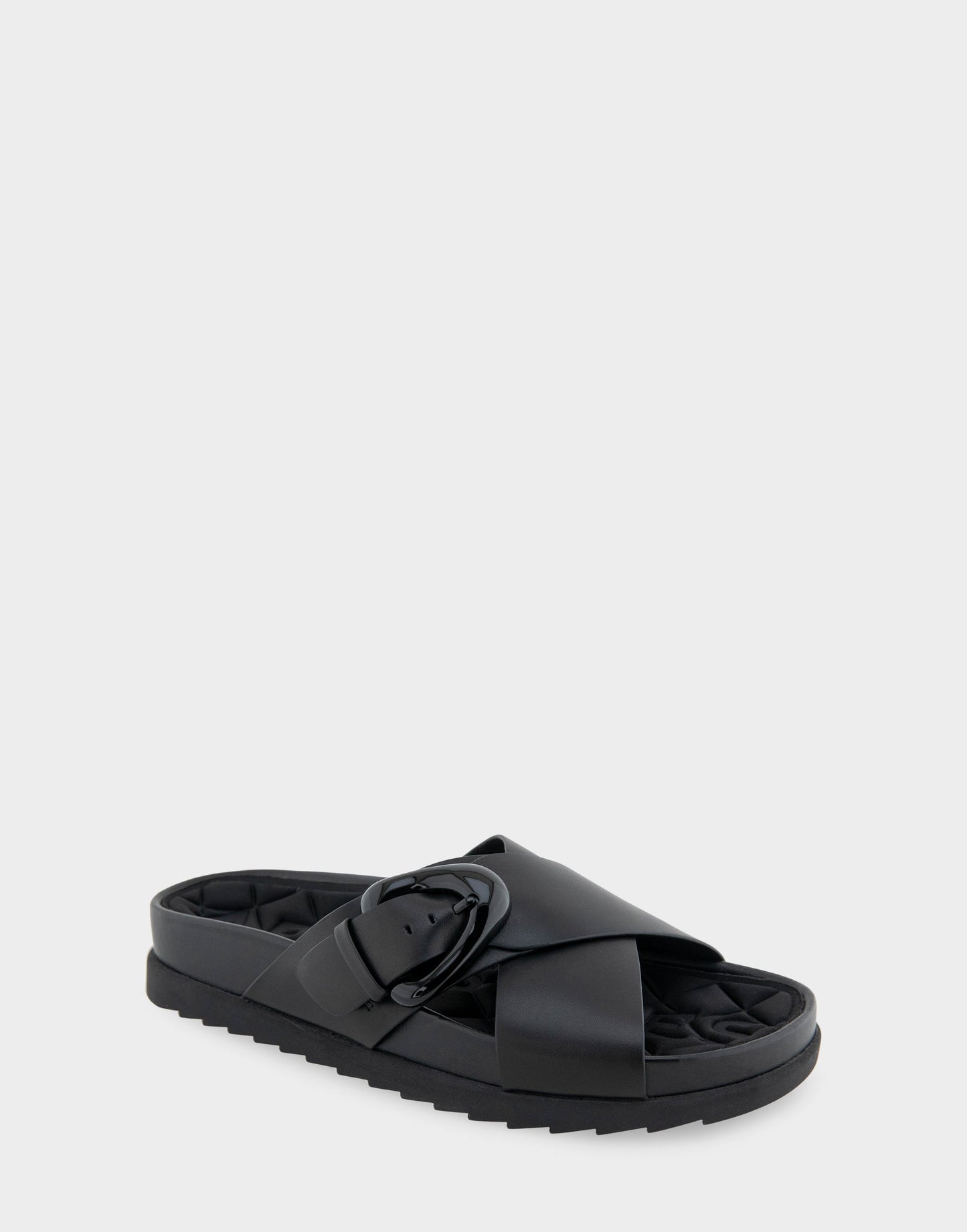 Aerosoles Comfortable Women's Footbed Sandals in Black Leather