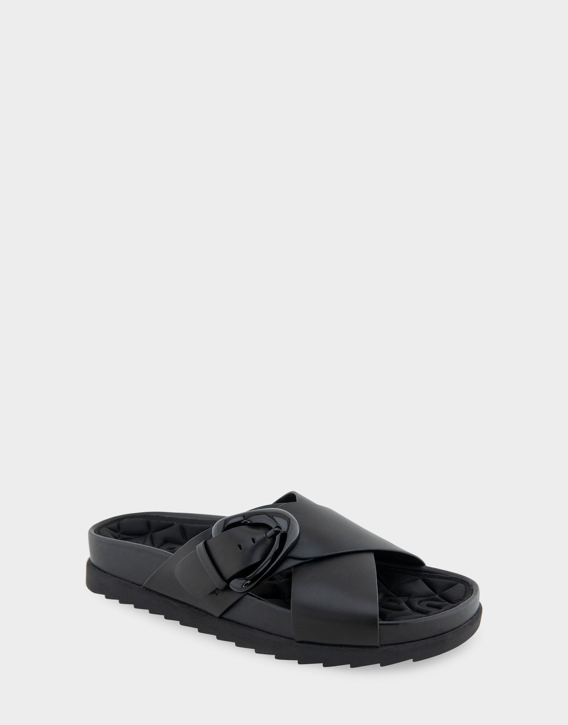 Aerosoles Comfortable Women's Footbed Sandals in Black Leather