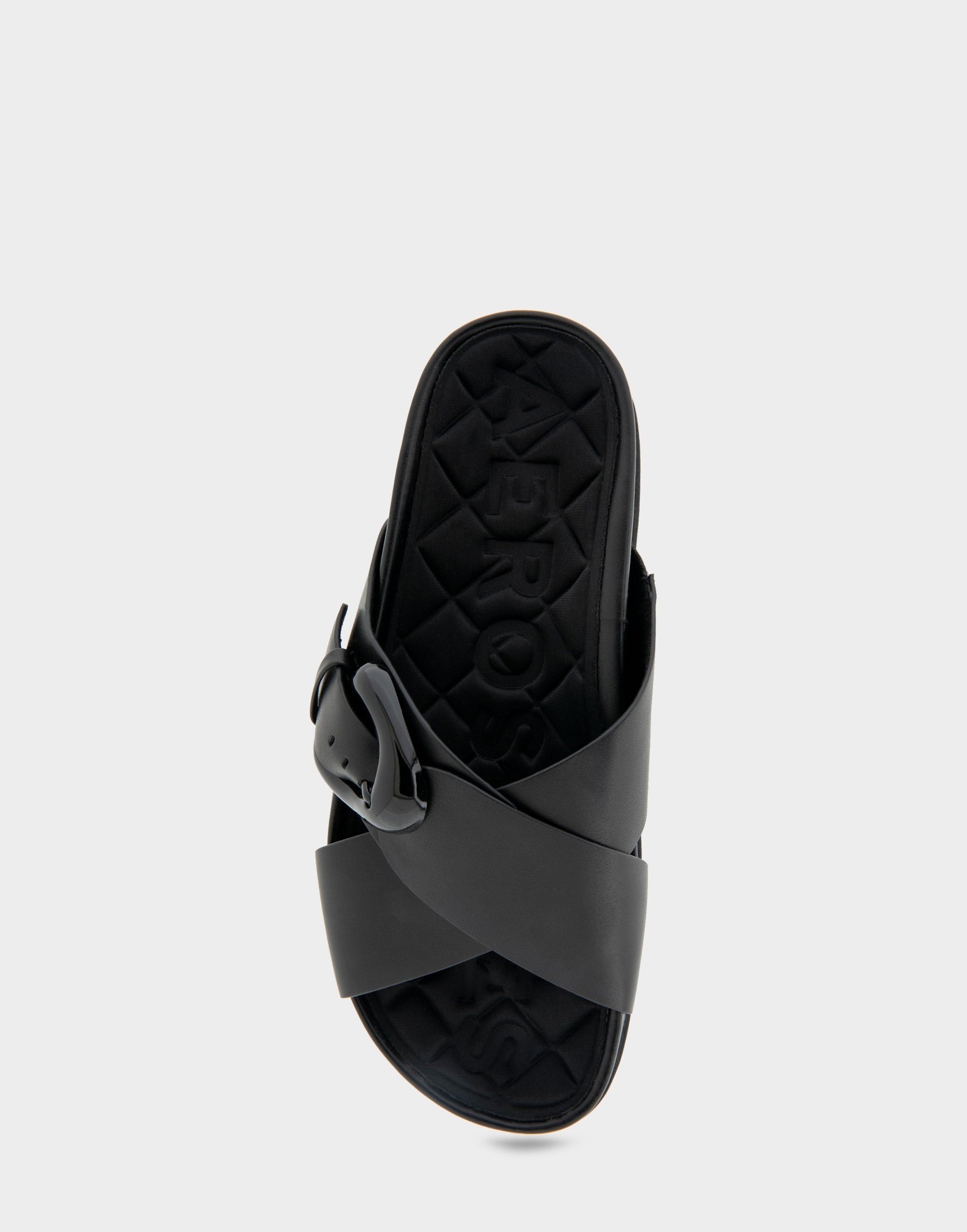 Aerosoles Comfortable Women's Footbed Sandals in Black Leather