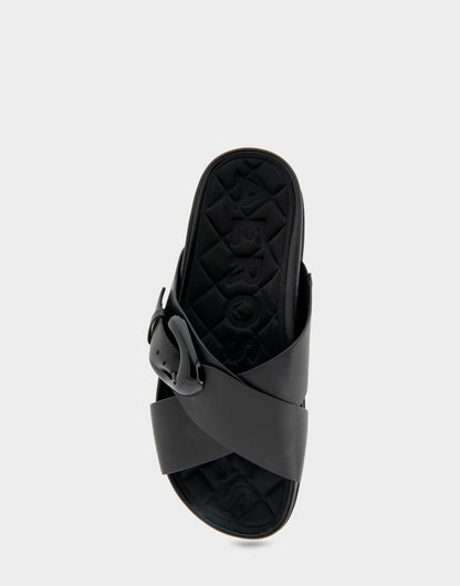 Aerosoles Comfortable Women's Footbed Sandals in Black Leather